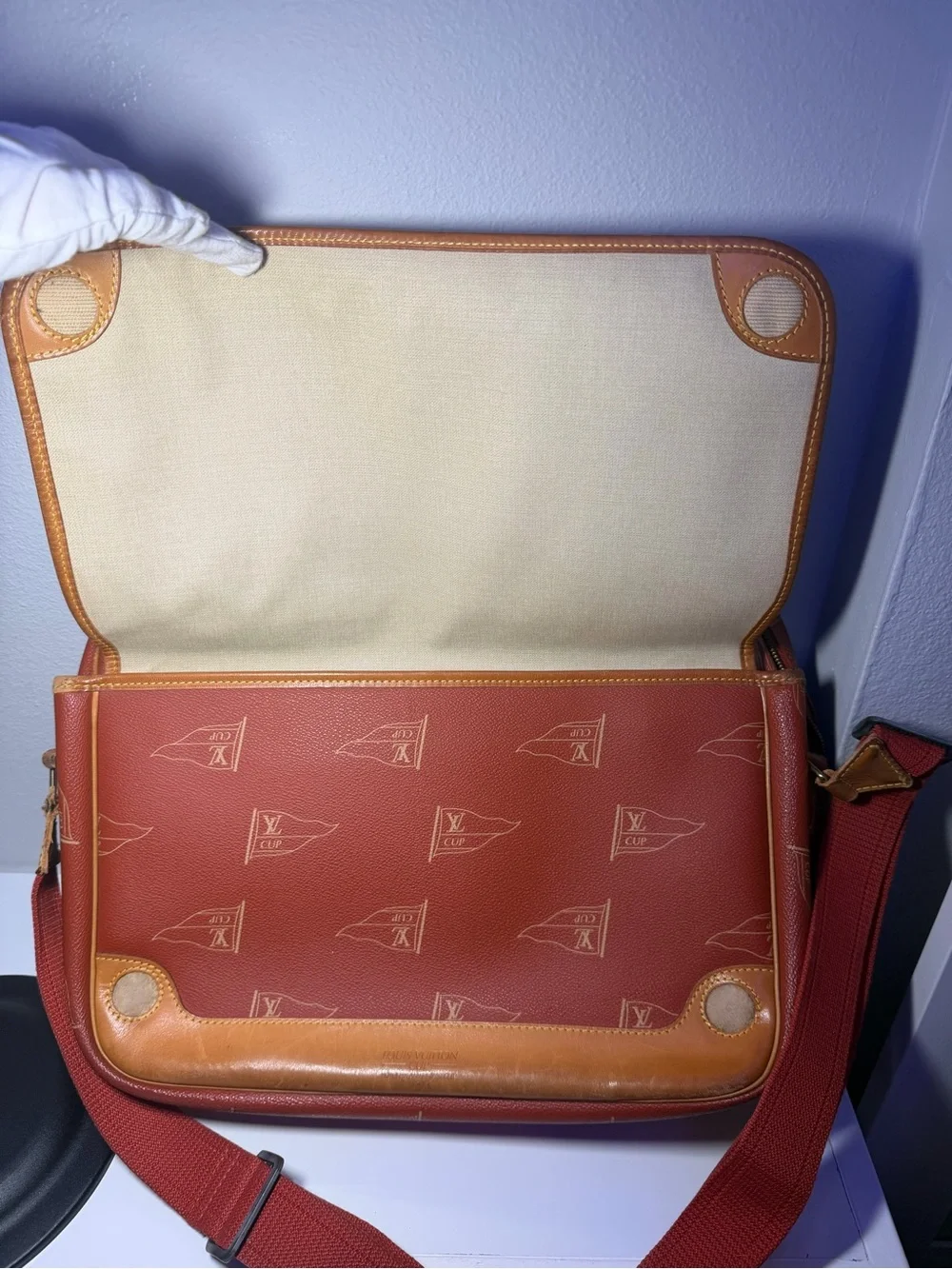 COA included-Louis Vuitton “America’s Cup” Messenger Bag #1851